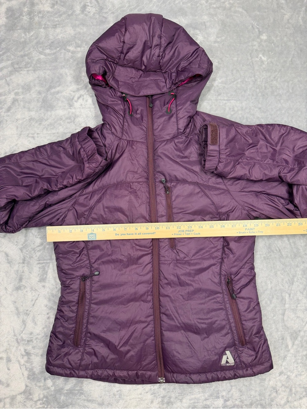 Eddie Bauer First Ascent Mountaineering Hooded Puffer Jacket in Deep Plum - Picture 12 of 12